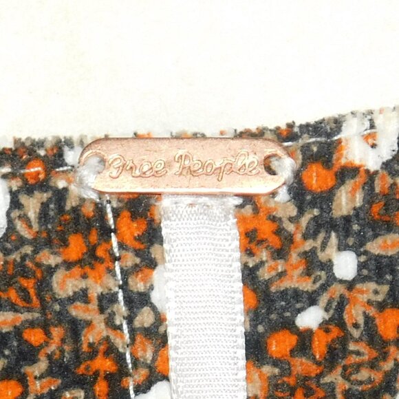 Free People Call Me Cord Mini Dress Size 4 Brown Floral - Picture 5 of 10